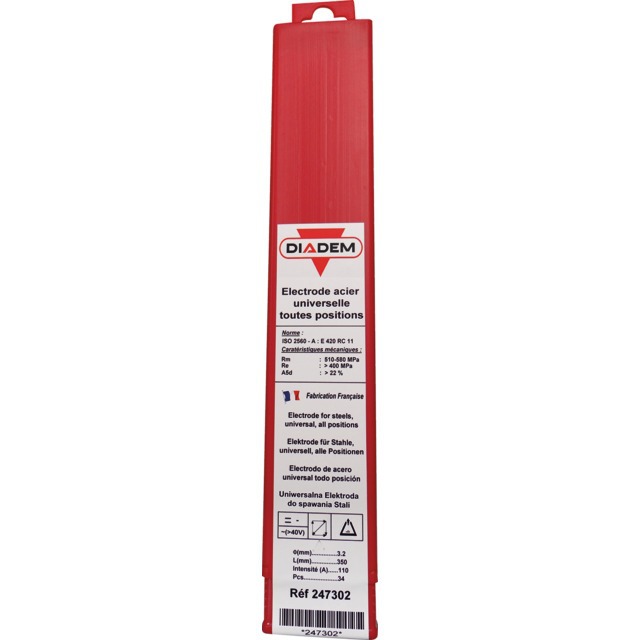 Electrode Rutile Ø 3,2 Boite de 34 Diadem référence fournisseur 247302